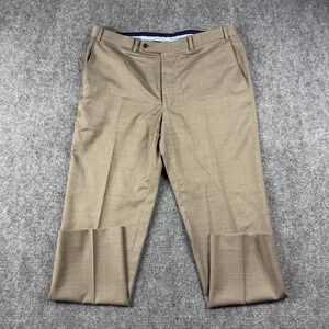 Peter Millar Dress Pants Mens 38x30 Beige Wool Stretch Flat Front Formal